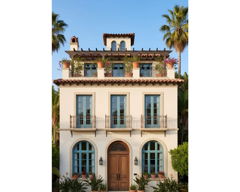 Mẫu nhà phố mang phong cách Địa Trung Hải