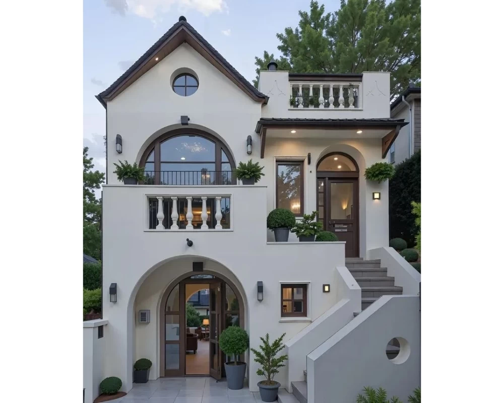 Mẫu nhà phố Địa Trung Hải 2 tầng độc đáo