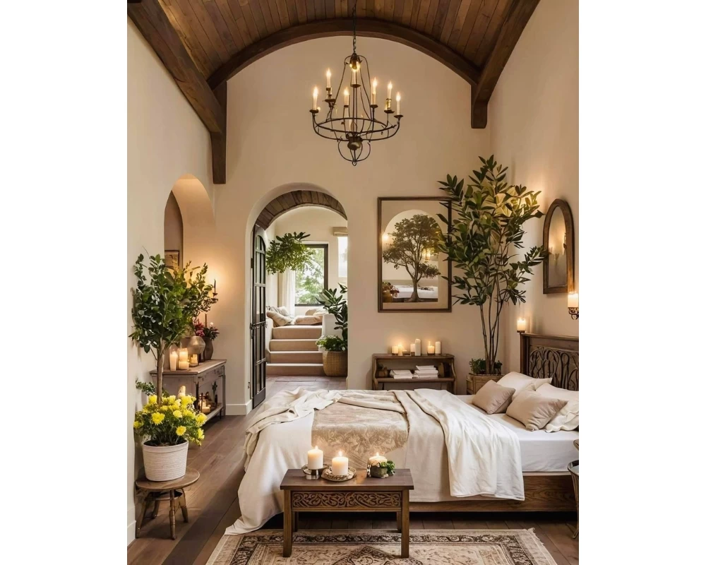 Đèn treo sắt nghệ thuật là món đồ trang trí nội thất nhà phố Địa Trung Hải phổ biến