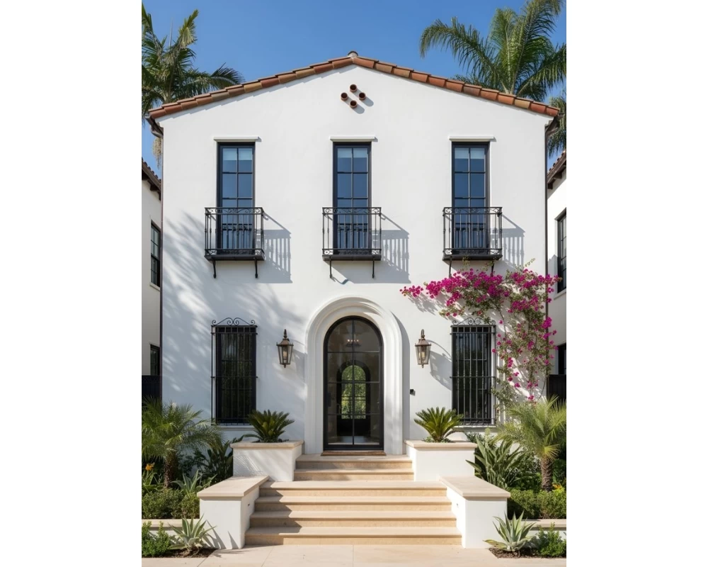 Mẫu nhà phố Địa Trung Hải 2 tầng đơn giản