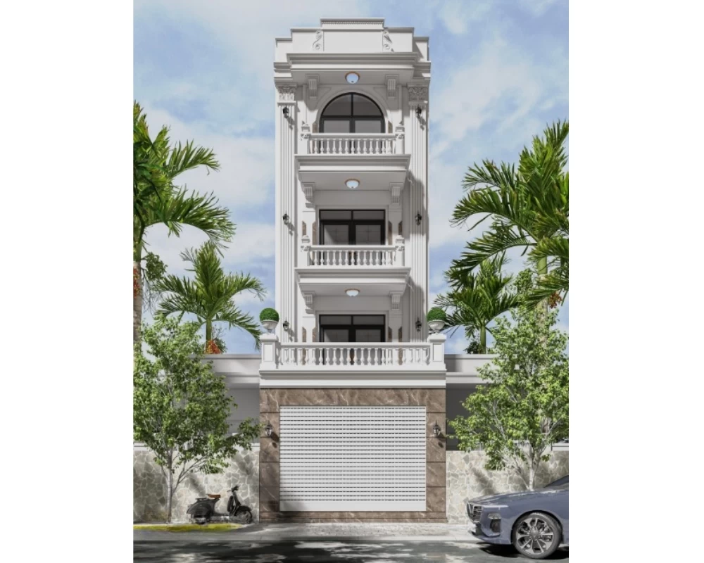 Mẫu nhà phố tân cổ điển 4 tầng
