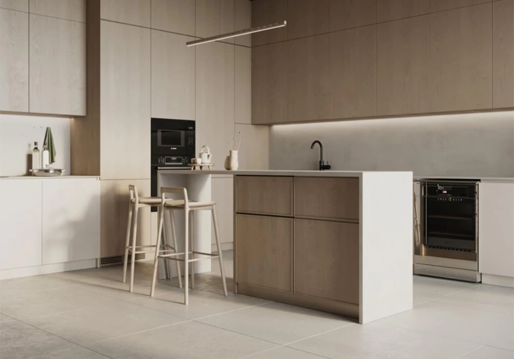 Mẫu thiết kế phòng bếp hiện đại theo phong cách nội thất Minimalism