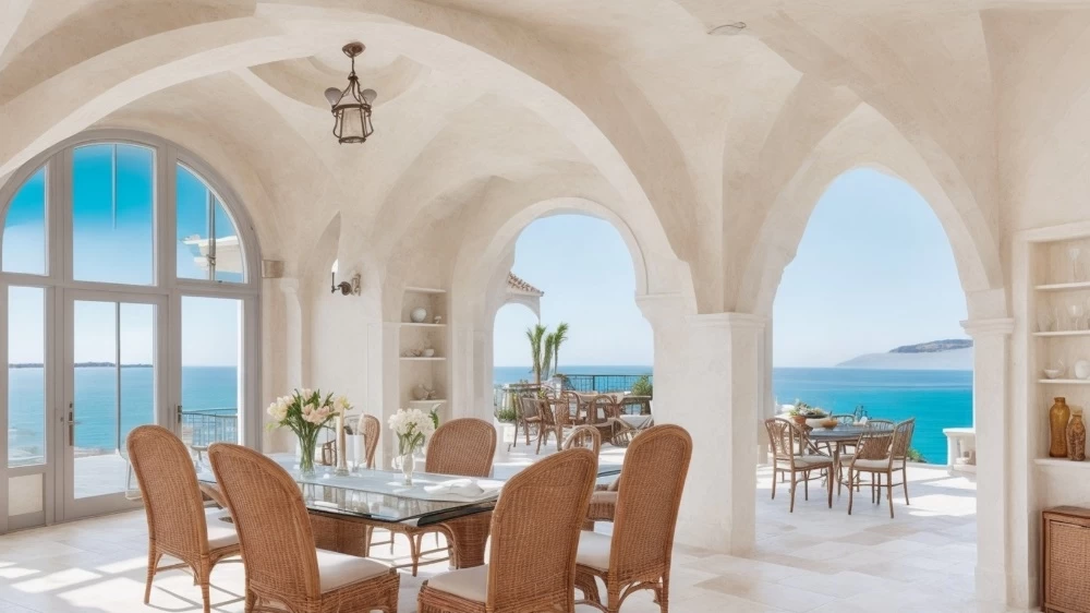 Căn phòng được thiết kế theo phong cách nội thất Địa Trung Hải