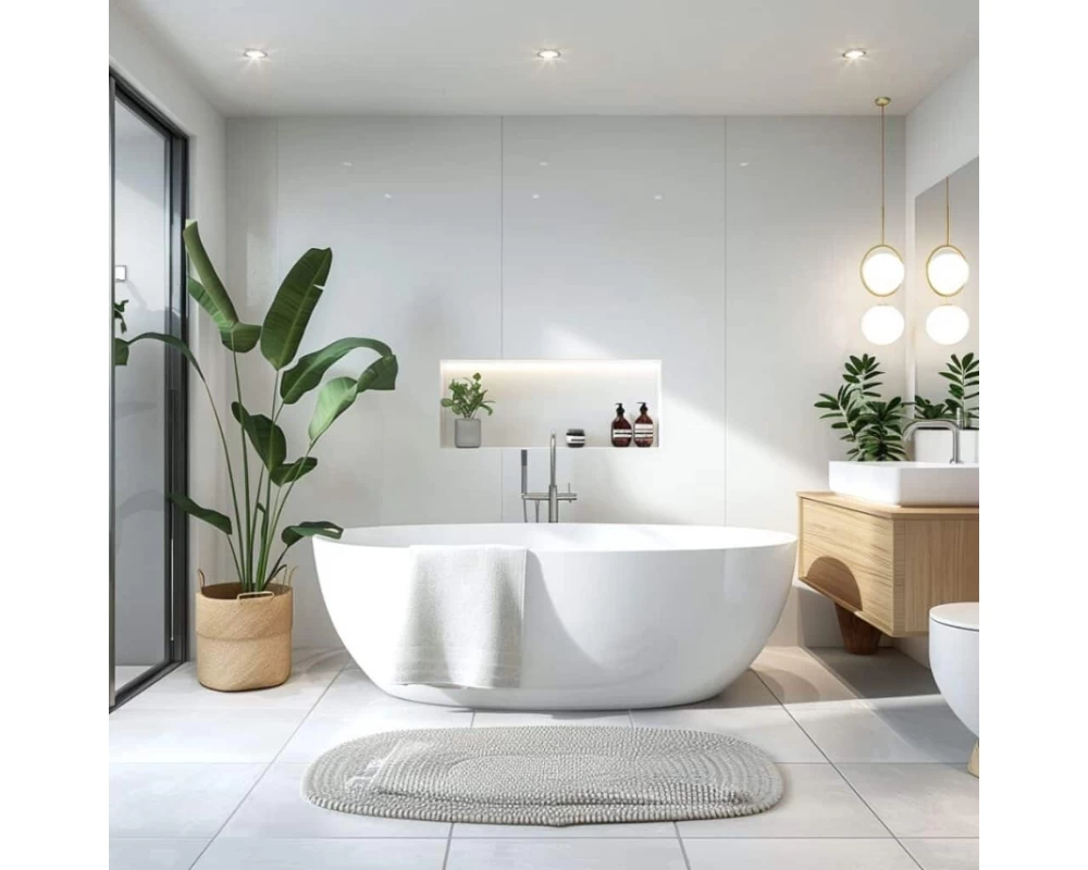 Mẫu phòng tắm được thiết kế theo phong cách Bắc Âu