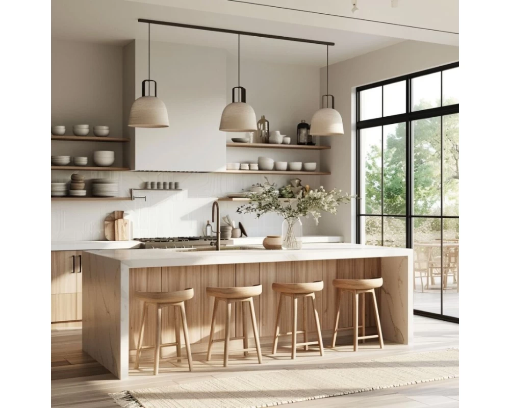 Mẫu phòng bếp được thiết kế theo phong cách Bắc Âu