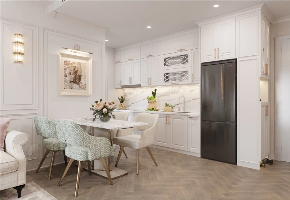 Mẫu thiết kế phòng bếp hiện đại theo phong cách nội thất tân cổ điển