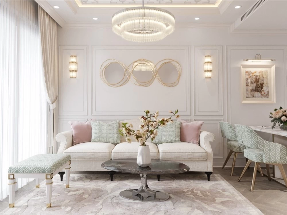 Không gian theo phong cách tân cổ điển thường có màu sắc trang nhã
