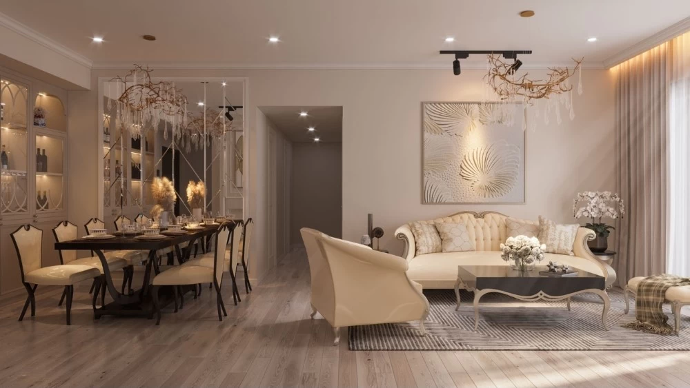 Không gian nội thất tân cổ điển toát lên vẻ tinh tế nhưng không phô trương