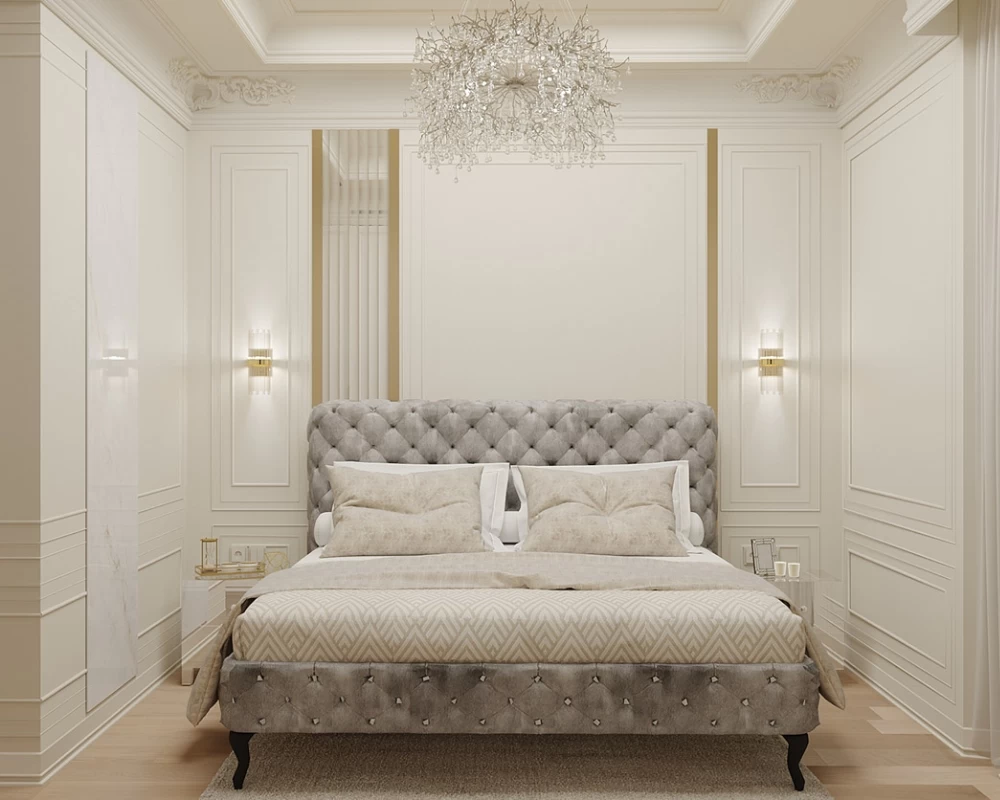 Mẫu thiết kế phòng ngủ tinh tế theo phong cách nội thất tân cổ điển
