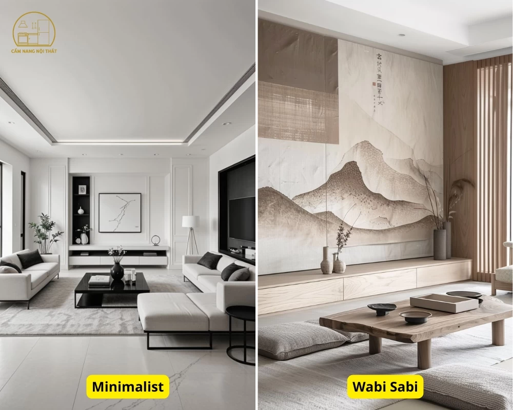 Phong cách Minimalist và phong cách Wabi Sabi