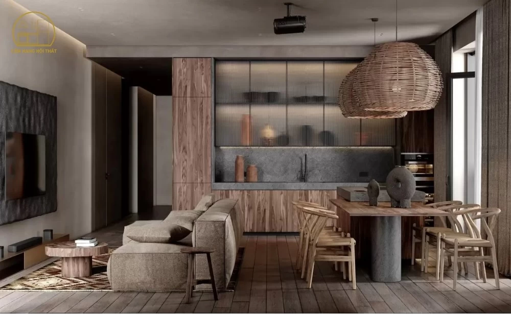 Nội thất phong cách Wabi sabi thường ưu tiên đồ gỗ, đồ thủ công