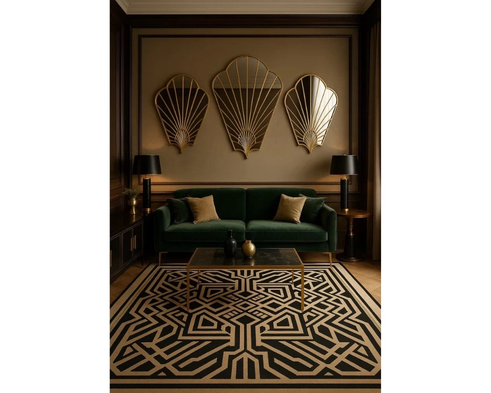 Mẫu thiết kế phòng khách nhà phố đẹp theo phong cách Art Deco sang trọng