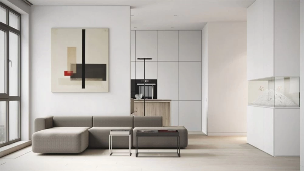Mẫu phòng khách nhà phố đẹp theo phong cách Minimalism tối giản
