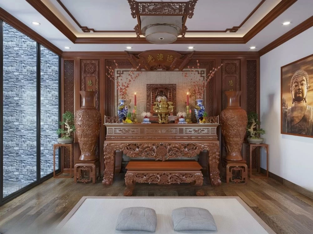 Mẫu thiết kế phòng thờ cúng trang nghiêm
