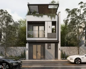 Mẫu nhà phố 2 tầng hiện đại