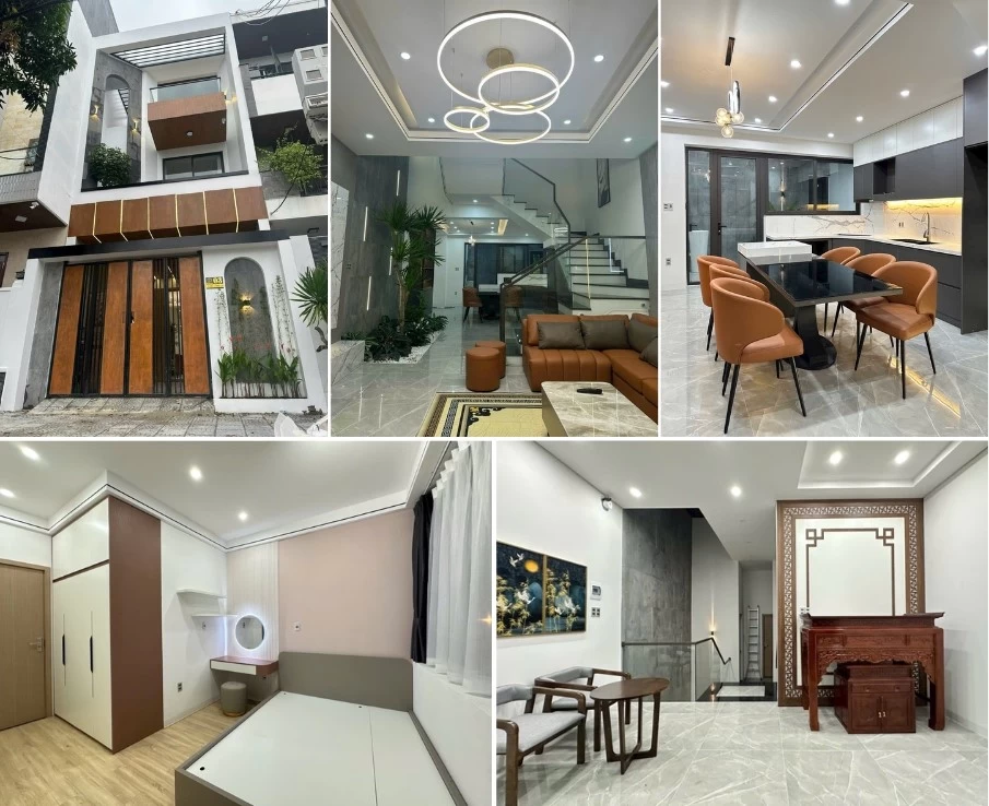 Công trình nhà phố 2 tầng 1 tum với 3 phòng ngủ