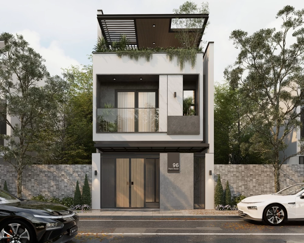 Mẫu nhà phố 2 tầng hiện đại