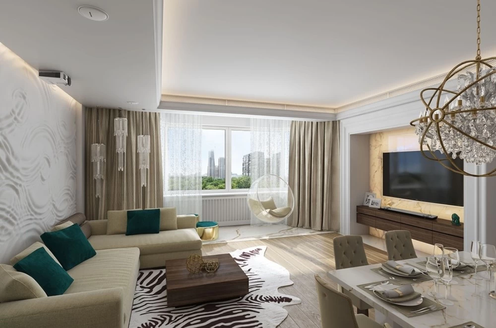 Không gian phòng khách mang vẻ đẹp Art Deco tinh tế