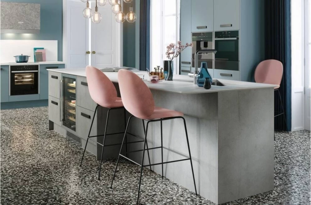 Không gian phòng bếp mang nét Art Deco tối giản