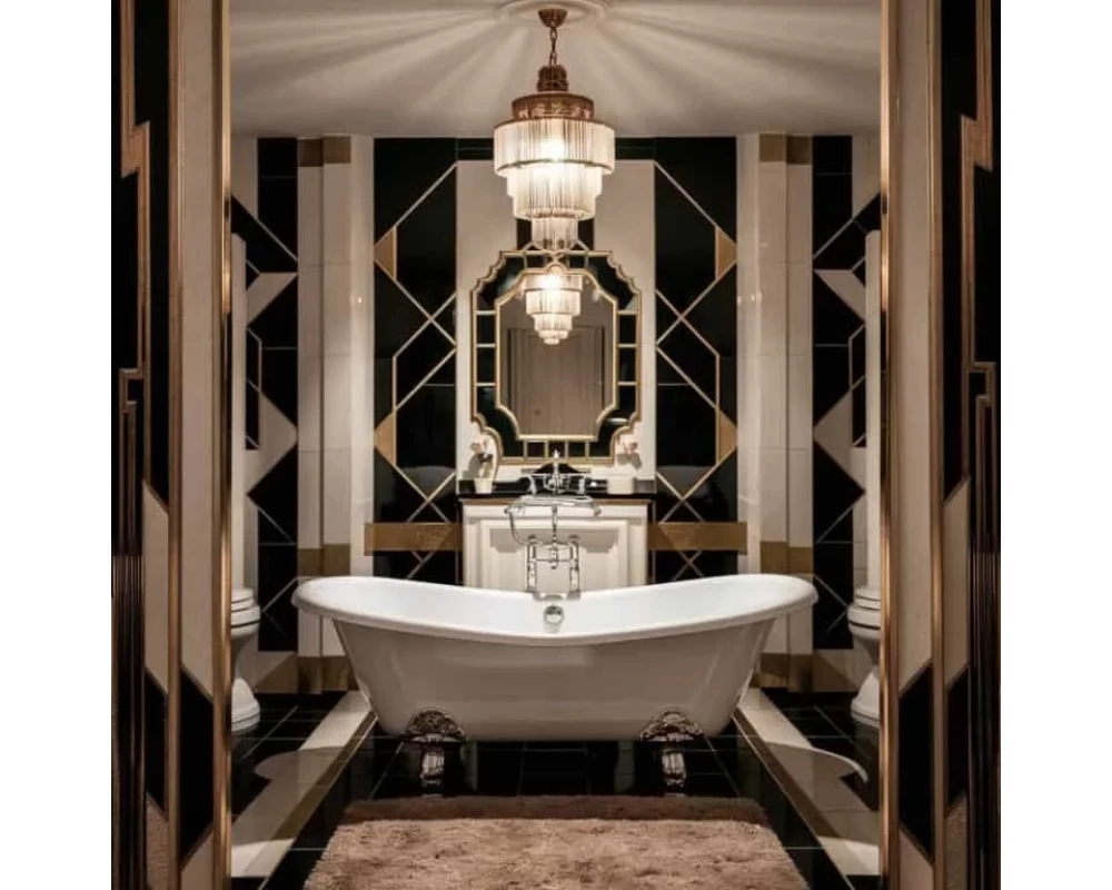 Không gian phòng tắm mang đậm phong cách Art Deco sang trọng