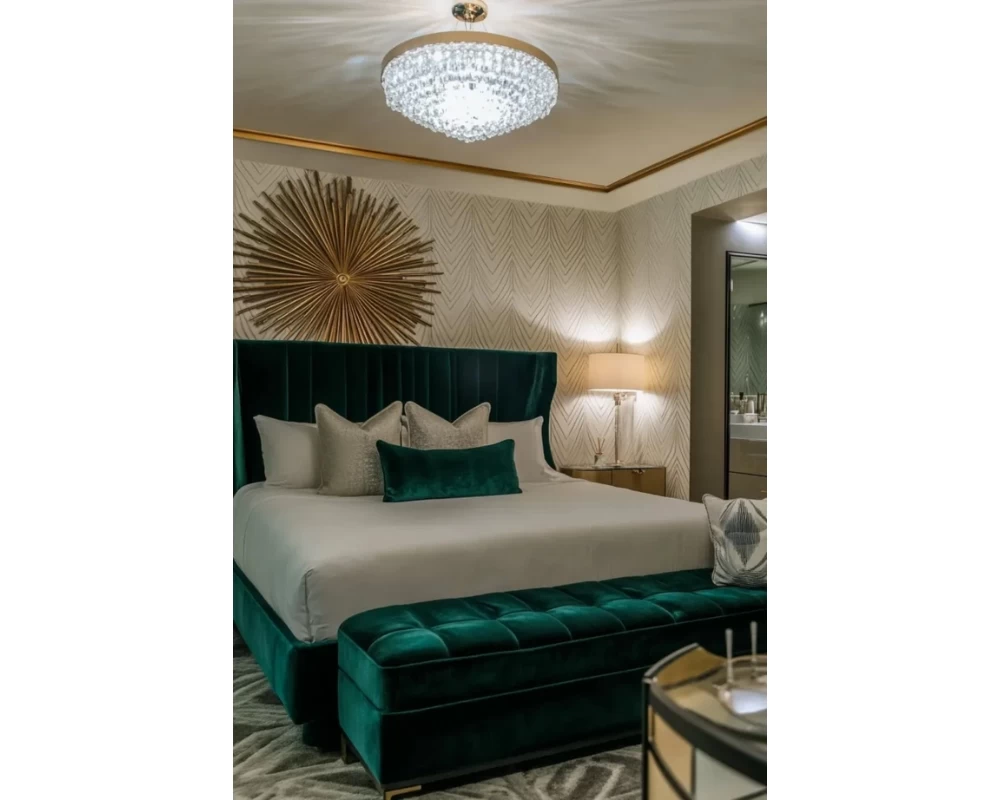 Không gian phòng ngủ mang đậm phong cách Art Deco sang trọng