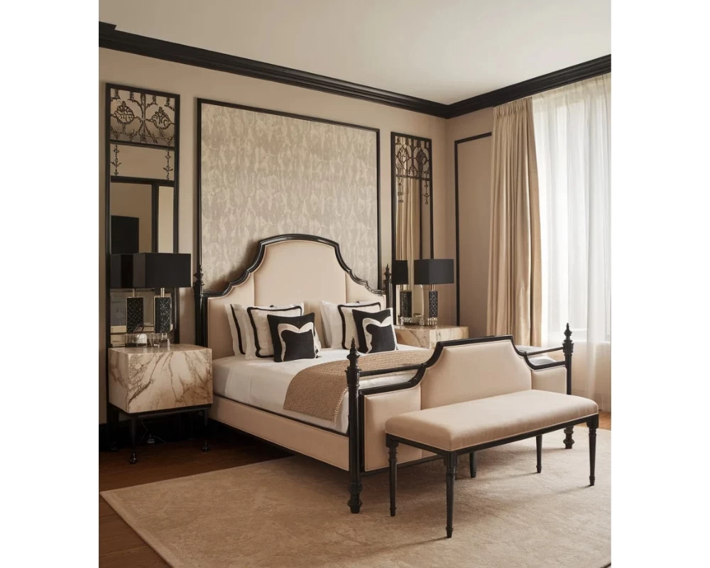 Phòng ngủ mang phong cách Art Deco thanh lịch, quý phái