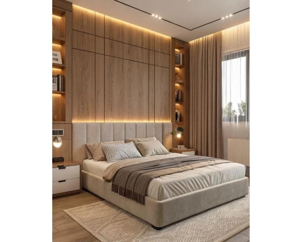 Phòng ngủ mang phong cách nội thất đương đại toát lên vẻ ấm áp