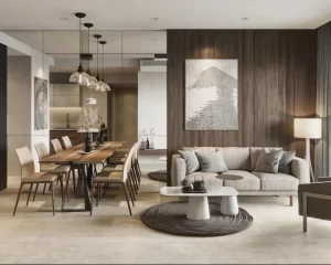 Không gian được trang trí theo phong cách đương đại