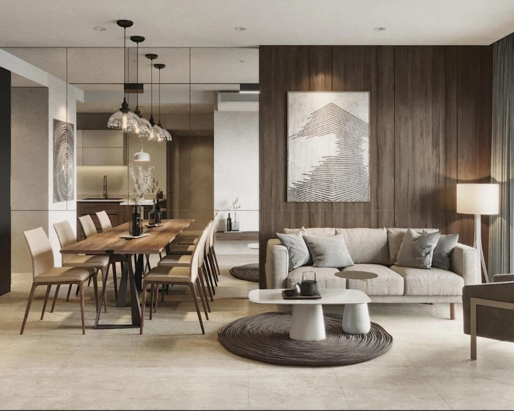 Không gian được trang trí theo phong cách đương đại