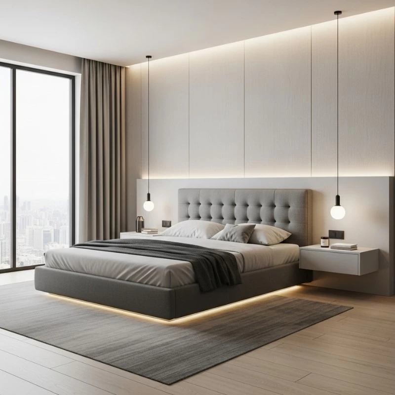 Phòng ngủ được thiết kế theo phong cách đương đại
