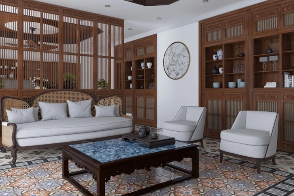 Không gian Indochine sử dụng vách ngăn hở