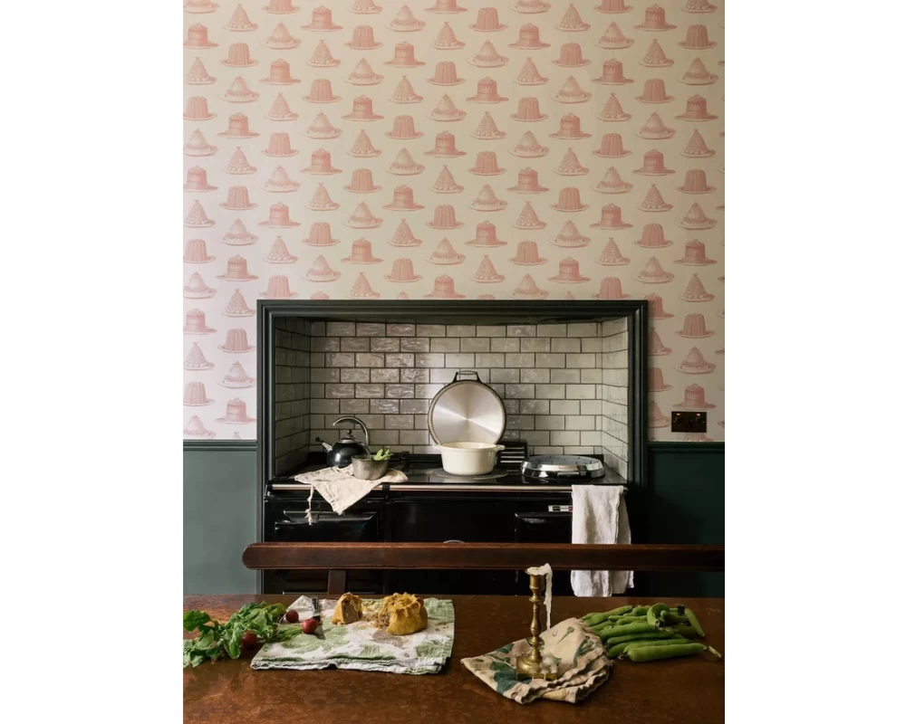 Giấy dán tường cho phòng bếp theo phong cách nội thất Retro