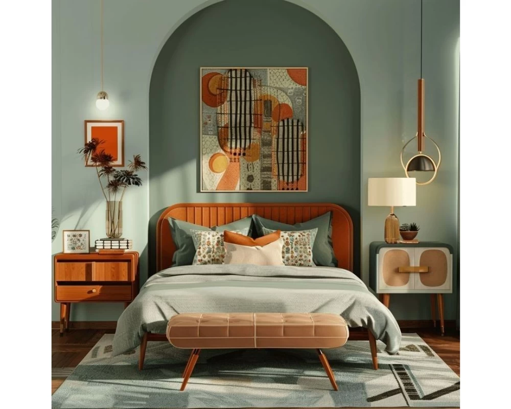 Phòng ngủ theo phong cách Retro mẫu 3