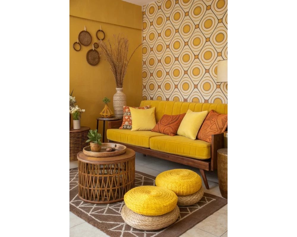 Nhà ở theo phong cách Retro thường lấy các gam màu đậm làm chủ đạo