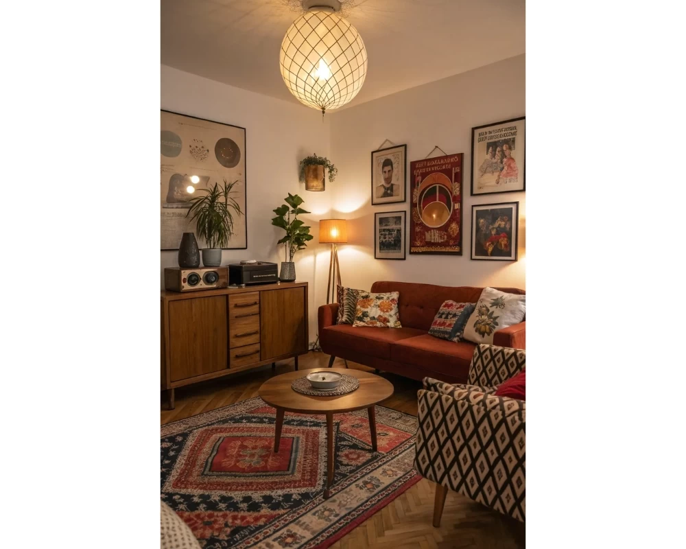 Căn phòng được trang trí nhiều tranh treo tường