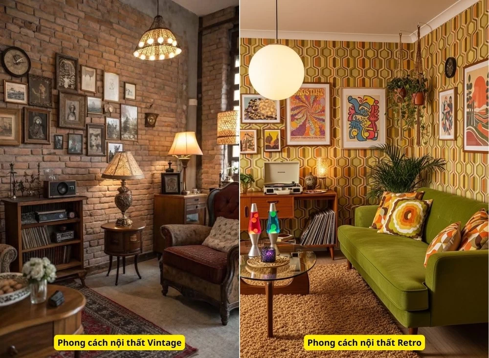 Màu sắc chủ đạo của phong cách nội thất Vintage và Retro