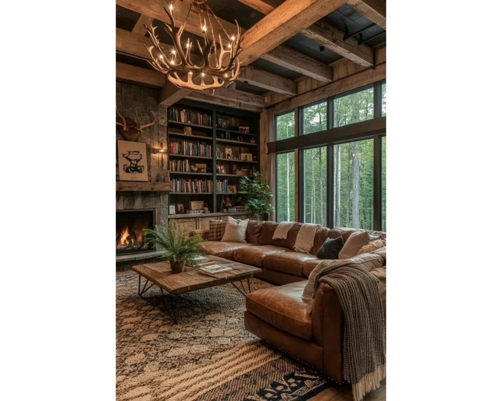 Mẫu phòng khách theo phong cách nội thất Rustic cổ điển