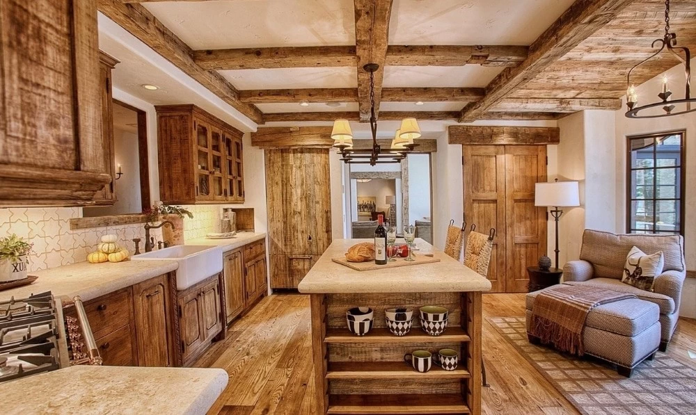 Mẫu phòng bếp Rustic ấm cúng