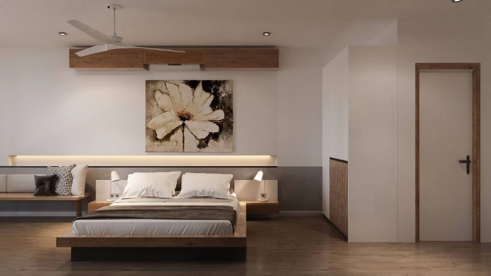 Mẫu phòng ngủ được thiết kế theo phong cách Rustic hiện đại