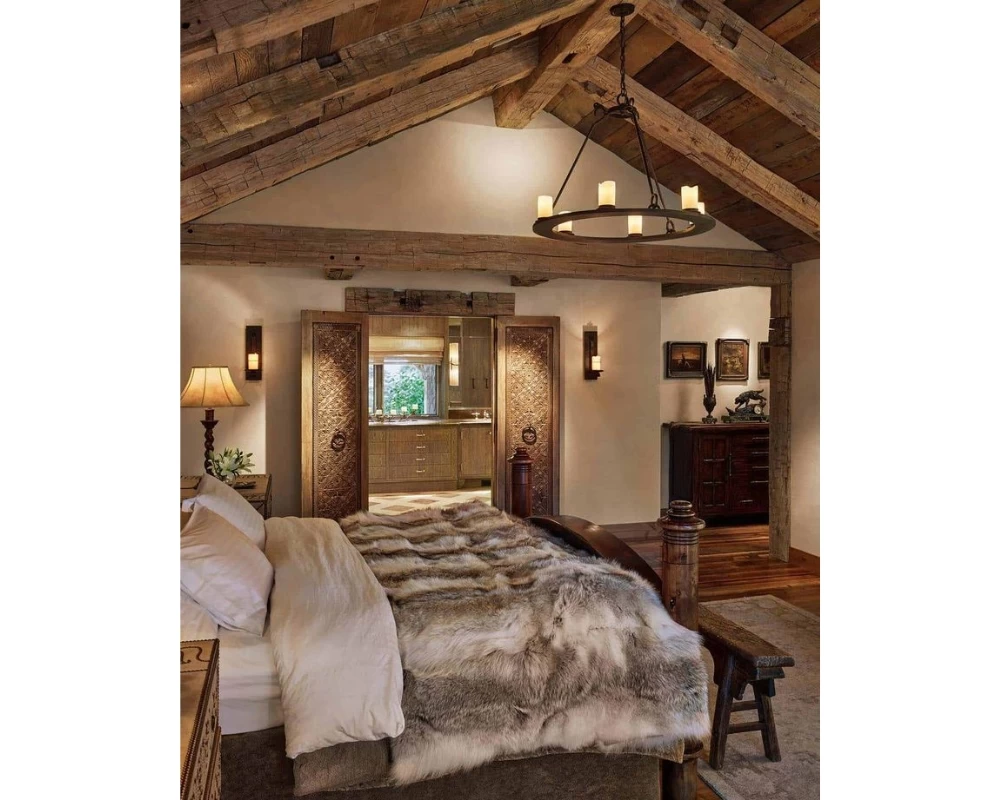 Mẫu phòng ngủ được thiết kế theo phong cách Rustic cổ điển