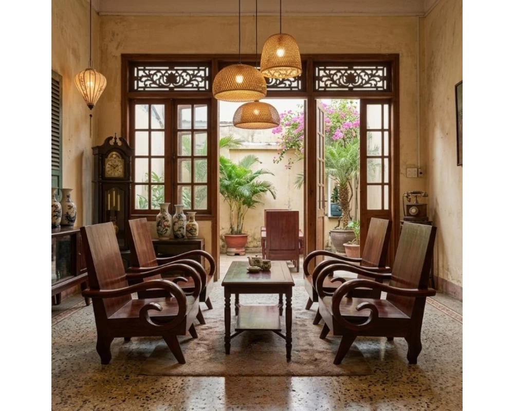 Phòng khách theo phong cách Vintage sử dụng các món đồ nội thất cũ