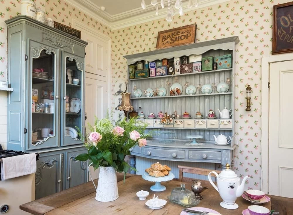 Phòng bếp được thiết kế theo phong cách Vintage nhẹ nhàng