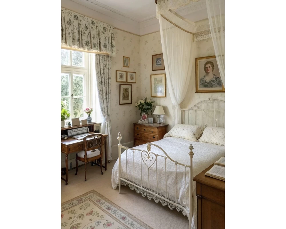 Phòng ngủ được trang trí theo phong cách Vintage nhẹ nhàng