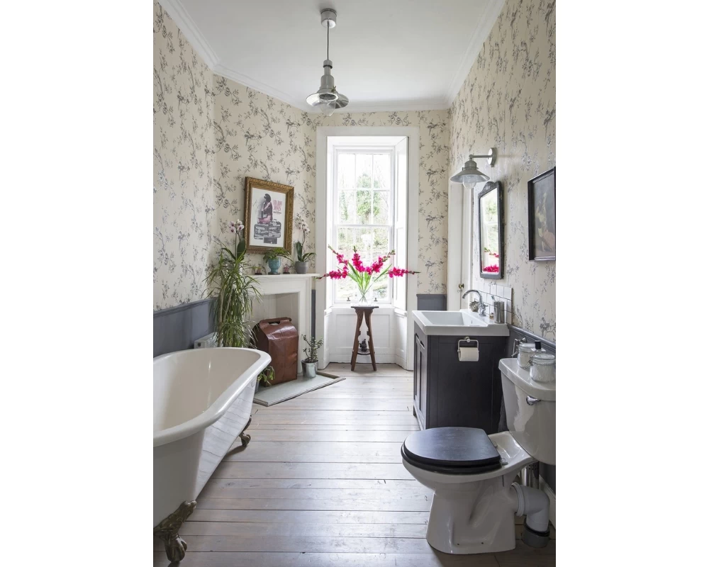 Phòng tắm được trang trí theo phong cách Vintage nhẹ nhàng