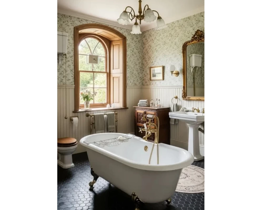 Phòng tắm được trang trí theo phong cách Vintage thanh lịch