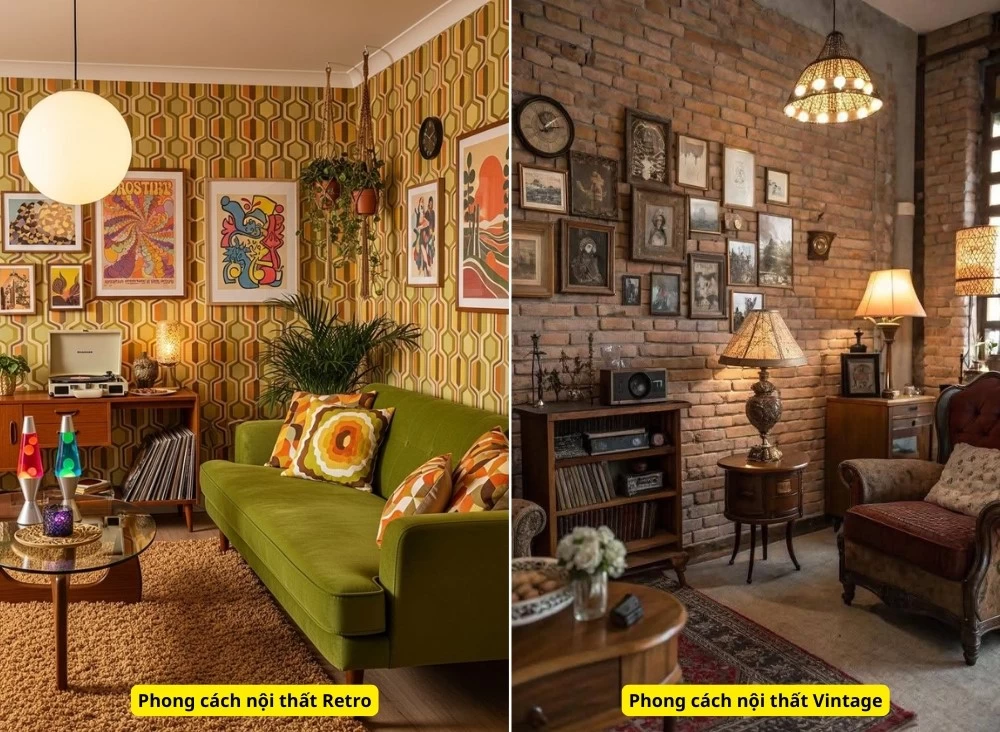 Phong cách nội thất Retro và Vintage