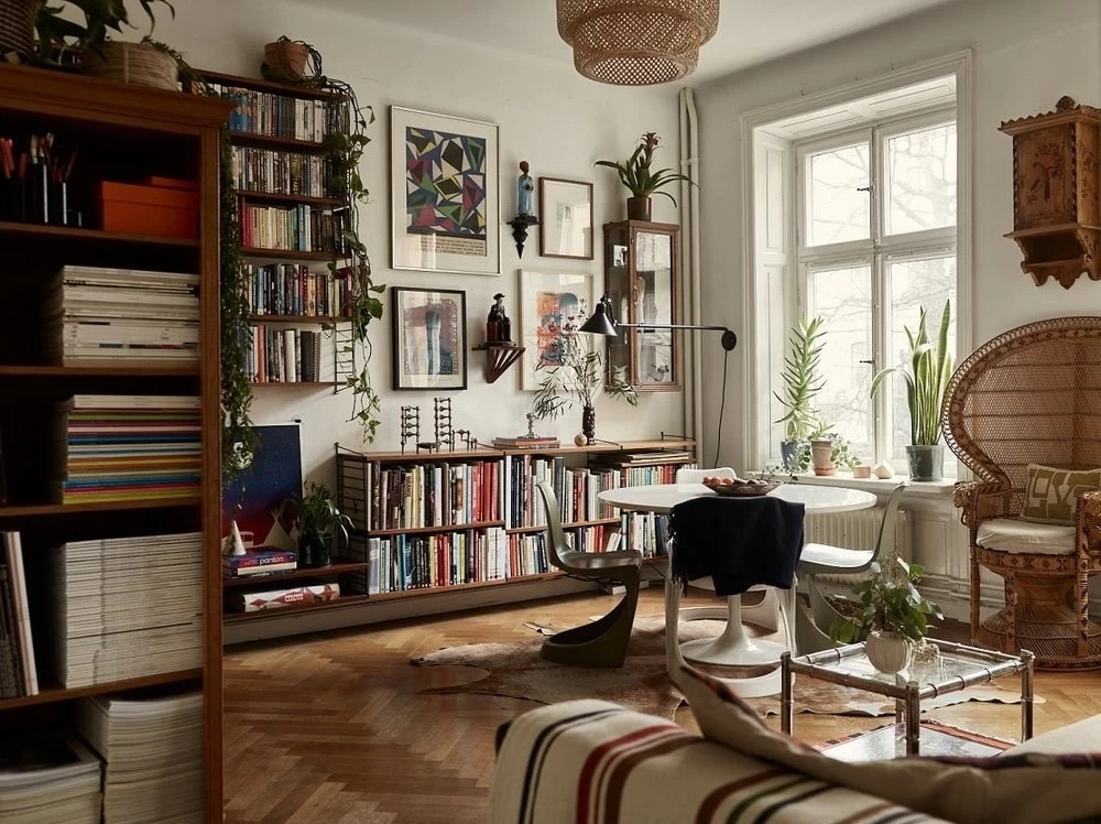 Phòng khách được thiết kế theo phong cách Vintage thanh lịch