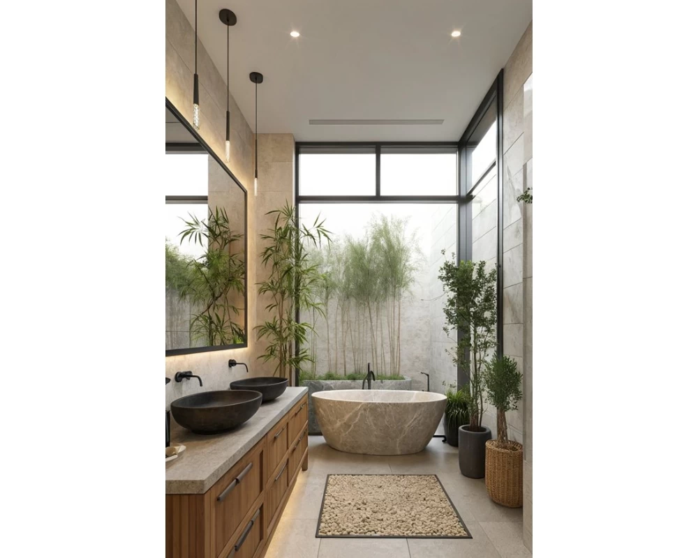 Mẫu phòng tắm phong cách Tropical sang chảnh