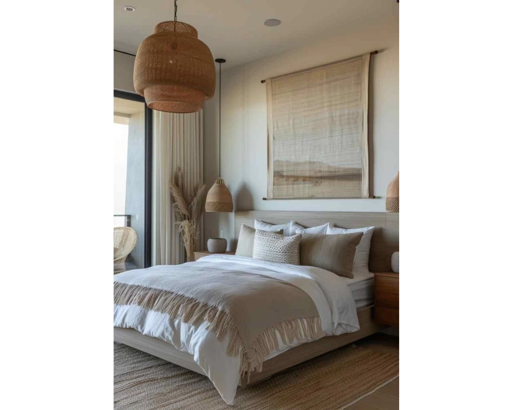 Mẫu thiết kế phòng ngủ Japandi đậm chất resort