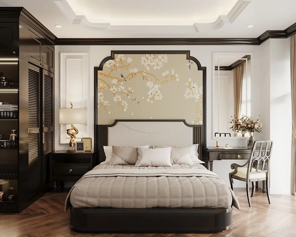 Phòng ngủ phong cách Indochine